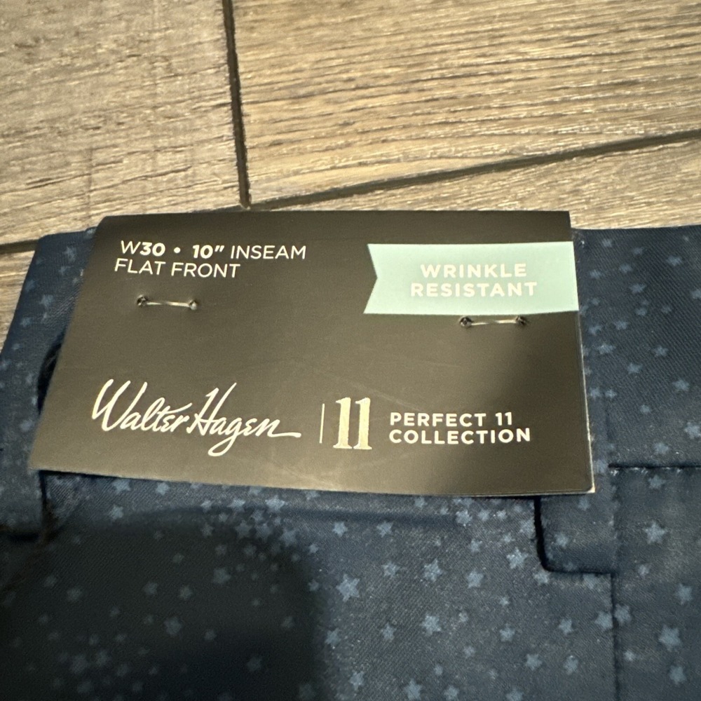 Walter Hagen Golf Shorts Mens Perfect 11 Stars Print Navy Blue 30 NEW